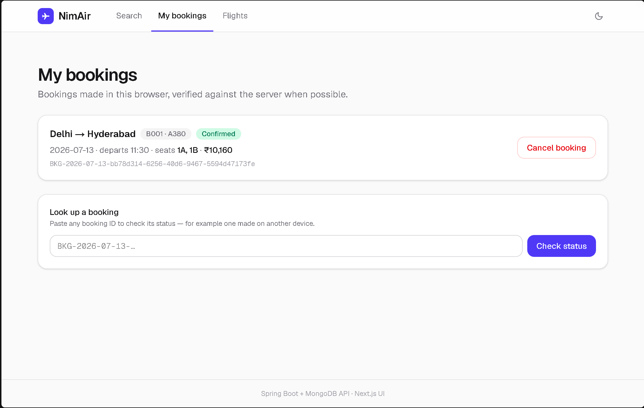 Airline Ticketing System screenshot